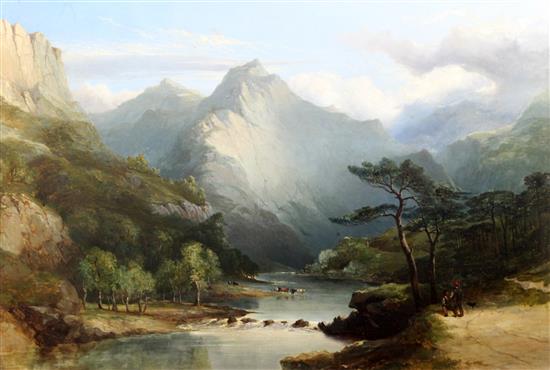 James Poole (1804-1886) A scene in the Scottish Highlands, 1844 24 x 5in.